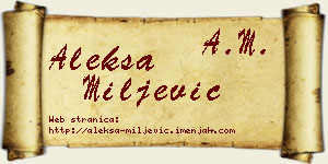 Aleksa Miljević vizit kartica